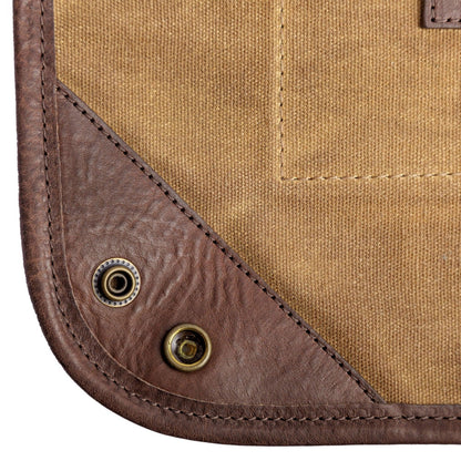 Campaign Waxed Canvas Desk Caddy-Accessories > Office & Tech > Waxed Canvas-Smoke-Brown-Mission Mercantile Leather Goods