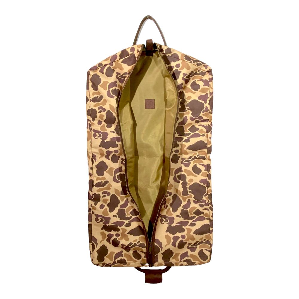 Campaign Waxed Canvas Garment Bag-Bags > Luggage > Waxed Canvas-Smoke-Vintage Camo-Mission Mercantile Leather Goods