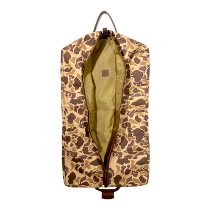Campaign Waxed Canvas Garment Bag-Bags > Luggage > Waxed Canvas-Smoke-Vintage Camo-Mission Mercantile Leather Goods