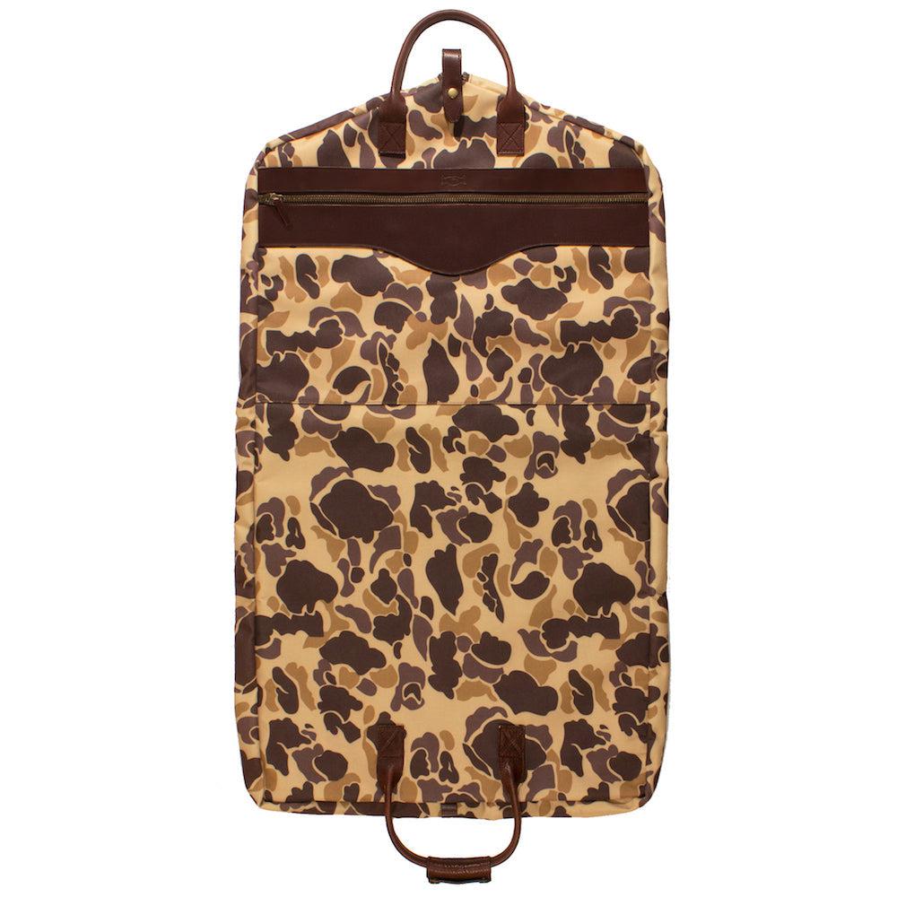 Campaign Waxed Canvas Garment Bag-Bags > Luggage > Waxed Canvas-Smoke-Vintage Camo-Mission Mercantile Leather Goods