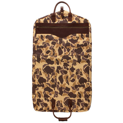 Campaign Waxed Canvas Garment Bag-Bags > Luggage > Waxed Canvas-Smoke-Vintage Camo-Mission Mercantile Leather Goods