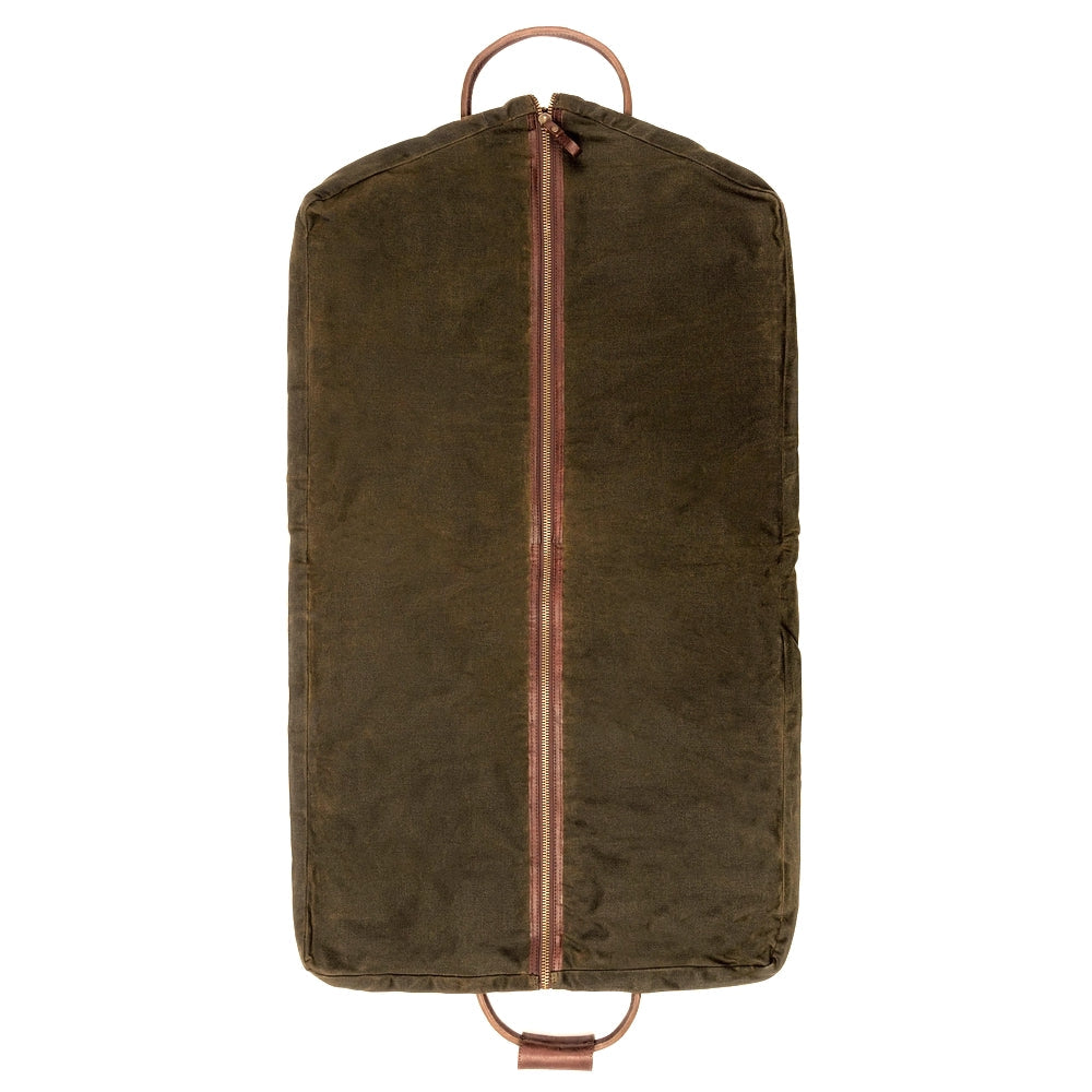 Campaign Waxed Canvas Garment Bag-Bags > Luggage > Waxed Canvas-Smoke-Forest-Mission Mercantile Leather Goods