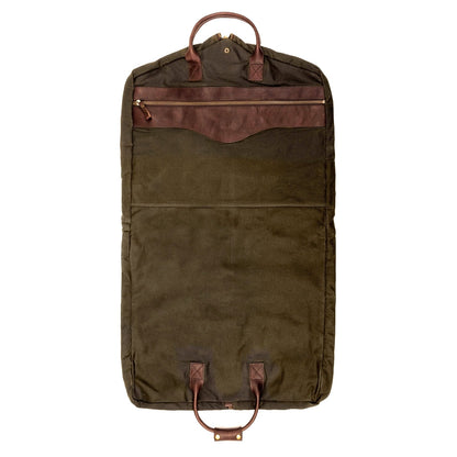 Campaign Waxed Canvas Garment Bag-Bags > Luggage > Waxed Canvas-Smoke-Forest-Mission Mercantile Leather Goods