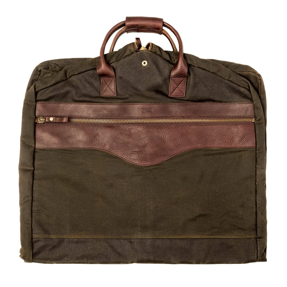 Campaign Waxed Canvas Garment Bag-Bags > Luggage > Waxed Canvas-Smoke-Forest-Mission Mercantile Leather Goods