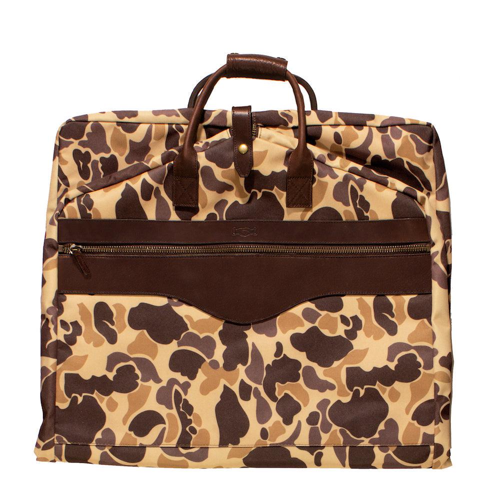 Campaign Waxed Canvas Garment Bag-Bags > Luggage > Waxed Canvas-Smoke-Vintage Camo-Mission Mercantile Leather Goods