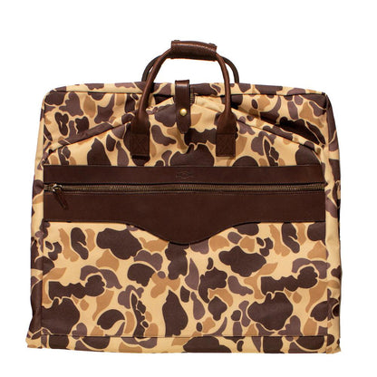 Campaign Waxed Canvas Garment Bag-Bags > Luggage > Waxed Canvas-Smoke-Vintage Camo-Mission Mercantile Leather Goods