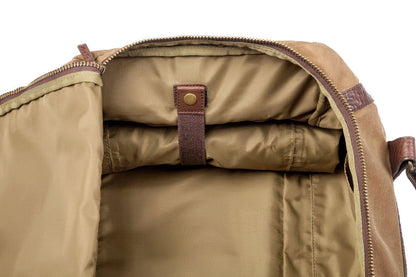 Campaign Waxed Canvas Large Duffle Bag-Bags > Duffle Bag > Waxed Canvas-Smoke-Brown-Mission Mercantile Leather Goods