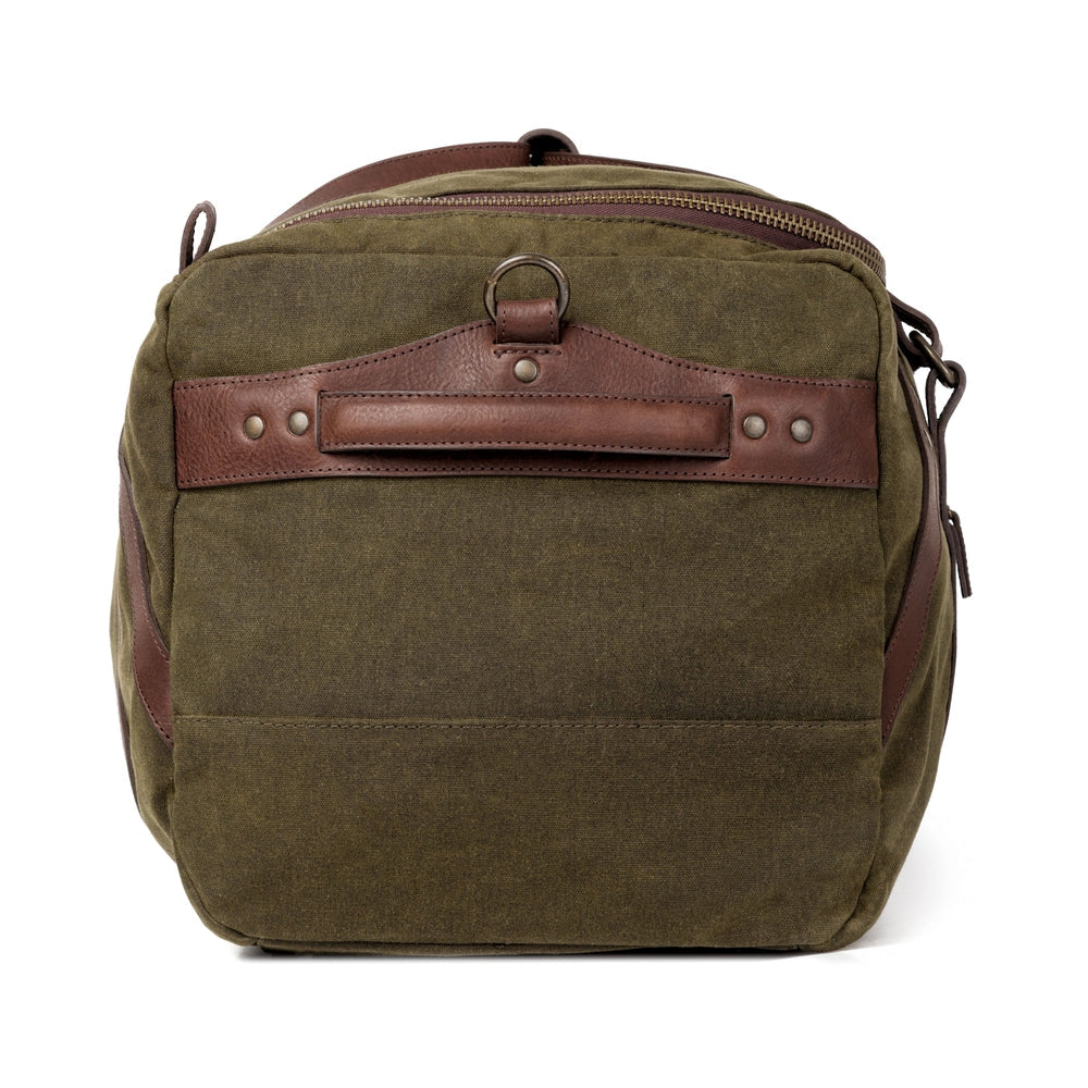 Campaign Waxed Canvas Large Duffle Bag-Bags > Duffle Bag > Waxed Canvas-Smoke-Forest-Mission Mercantile Leather Goods