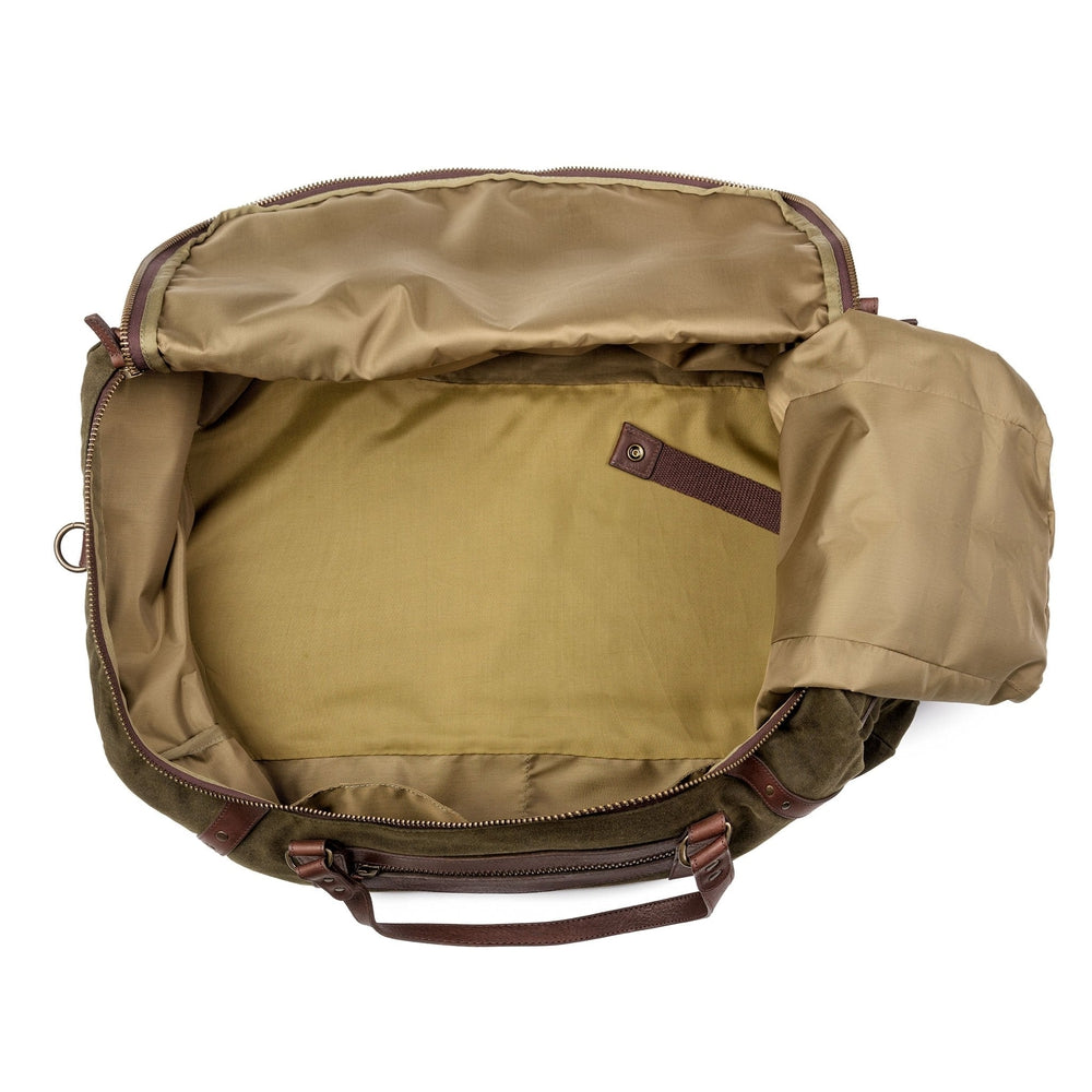 Campaign Waxed Canvas Large Duffle Bag-Bags > Duffle Bag > Waxed Canvas-Smoke-Forest-Mission Mercantile Leather Goods