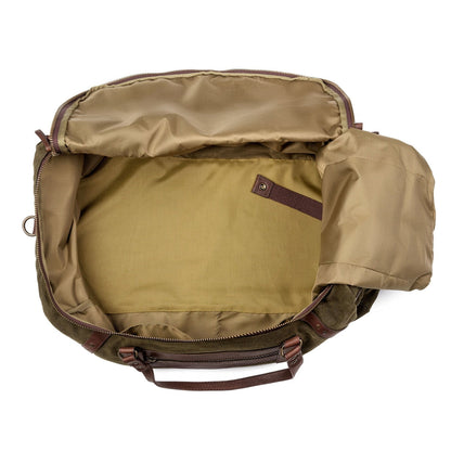 Campaign Waxed Canvas Large Duffle Bag-Bags > Duffle Bag > Waxed Canvas-Smoke-Forest-Mission Mercantile Leather Goods