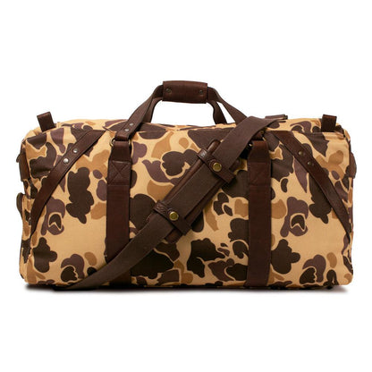 Campaign Waxed Canvas Large Duffle Bag-Bags > Duffle Bag > Waxed Canvas-Smoke-Vintage Camo-Mission Mercantile Leather Goods