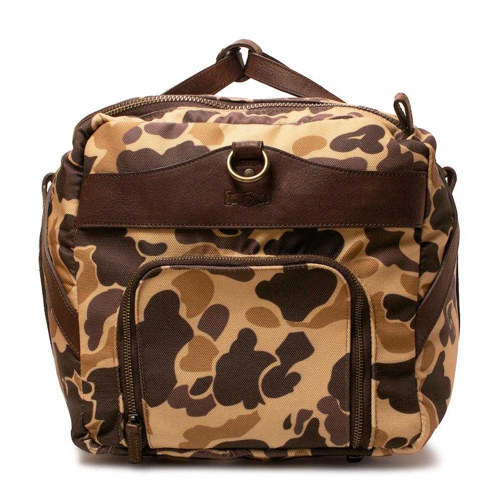 Campaign Waxed Canvas Large Duffle Bag-Bags > Duffle Bag > Waxed Canvas-Smoke-Vintage Camo-Mission Mercantile Leather Goods