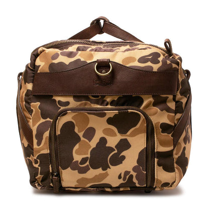 Campaign Waxed Canvas Large Duffle Bag-Bags > Duffle Bag > Waxed Canvas-Smoke-Vintage Camo-Mission Mercantile Leather Goods