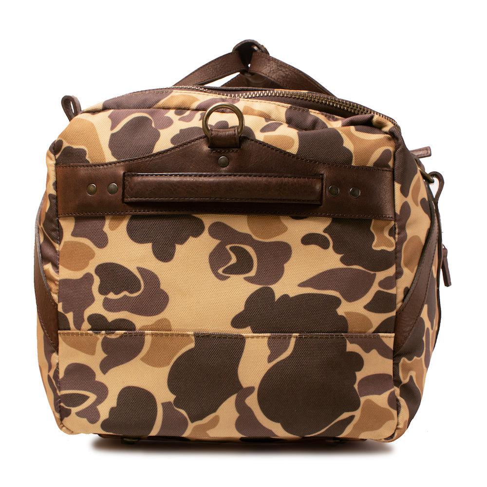 Campaign Waxed Canvas Large Duffle Bag-Bags > Duffle Bag > Waxed Canvas-Smoke-Vintage Camo-Mission Mercantile Leather Goods