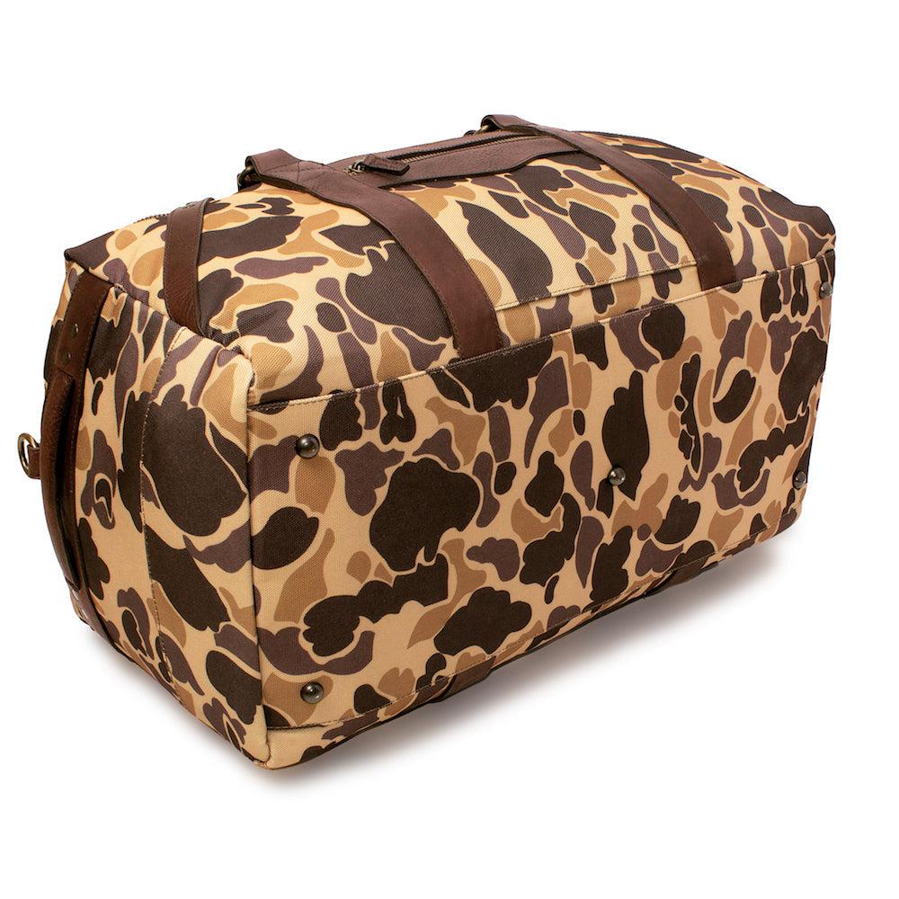 Campaign Waxed Canvas Large Duffle Bag-Bags > Duffle Bag > Waxed Canvas-Smoke-Vintage Camo-Mission Mercantile Leather Goods