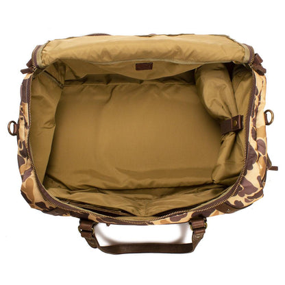 Campaign Waxed Canvas Large Duffle Bag-Bags > Duffle Bag > Waxed Canvas-Smoke-Vintage Camo-Mission Mercantile Leather Goods