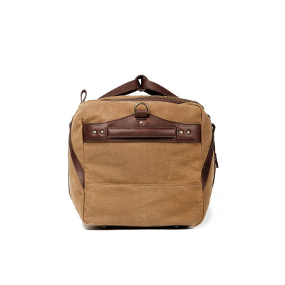 Campaign Waxed Canvas Large Duffle Bag-Bags > Duffle Bag > Waxed Canvas-Smoke-Brown-Mission Mercantile Leather Goods