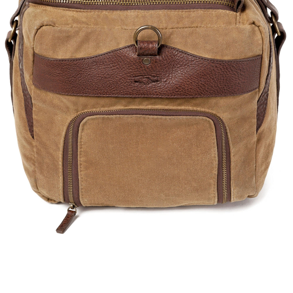 Campaign Waxed Canvas Large Duffle Bag-Bags > Duffle Bag > Waxed Canvas-Smoke-Brown-Mission Mercantile Leather Goods