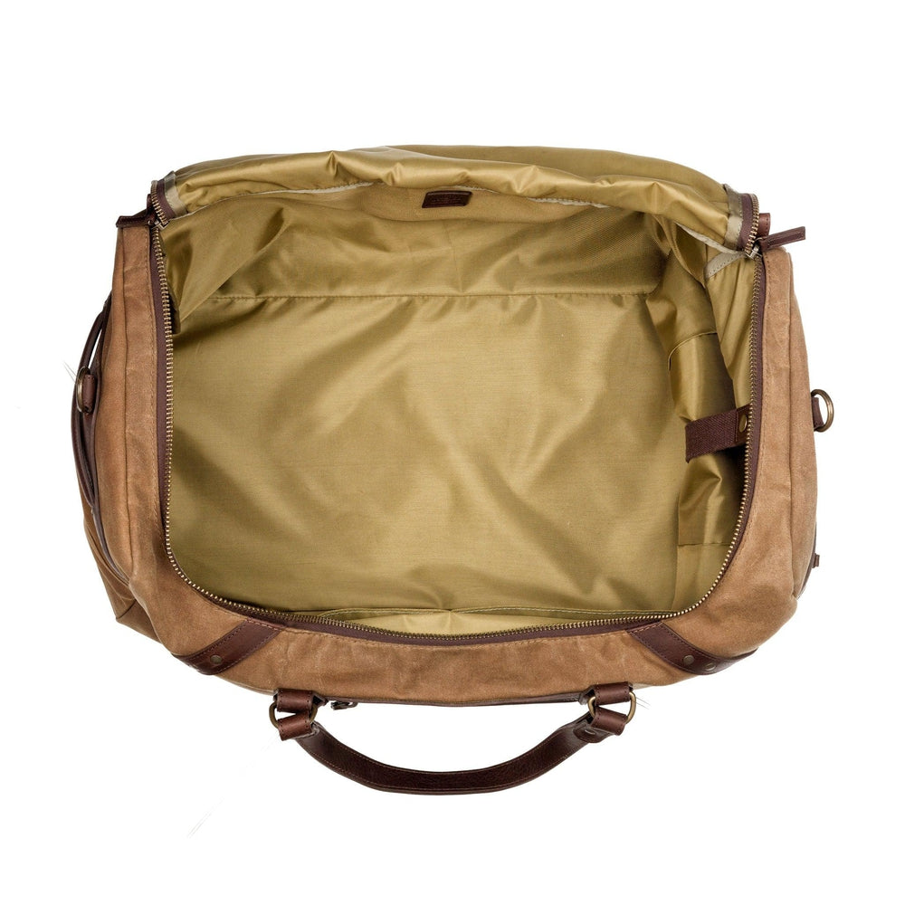 Campaign Waxed Canvas Large Duffle Bag-Bags > Duffle Bag > Waxed Canvas-Smoke-Brown-Mission Mercantile Leather Goods