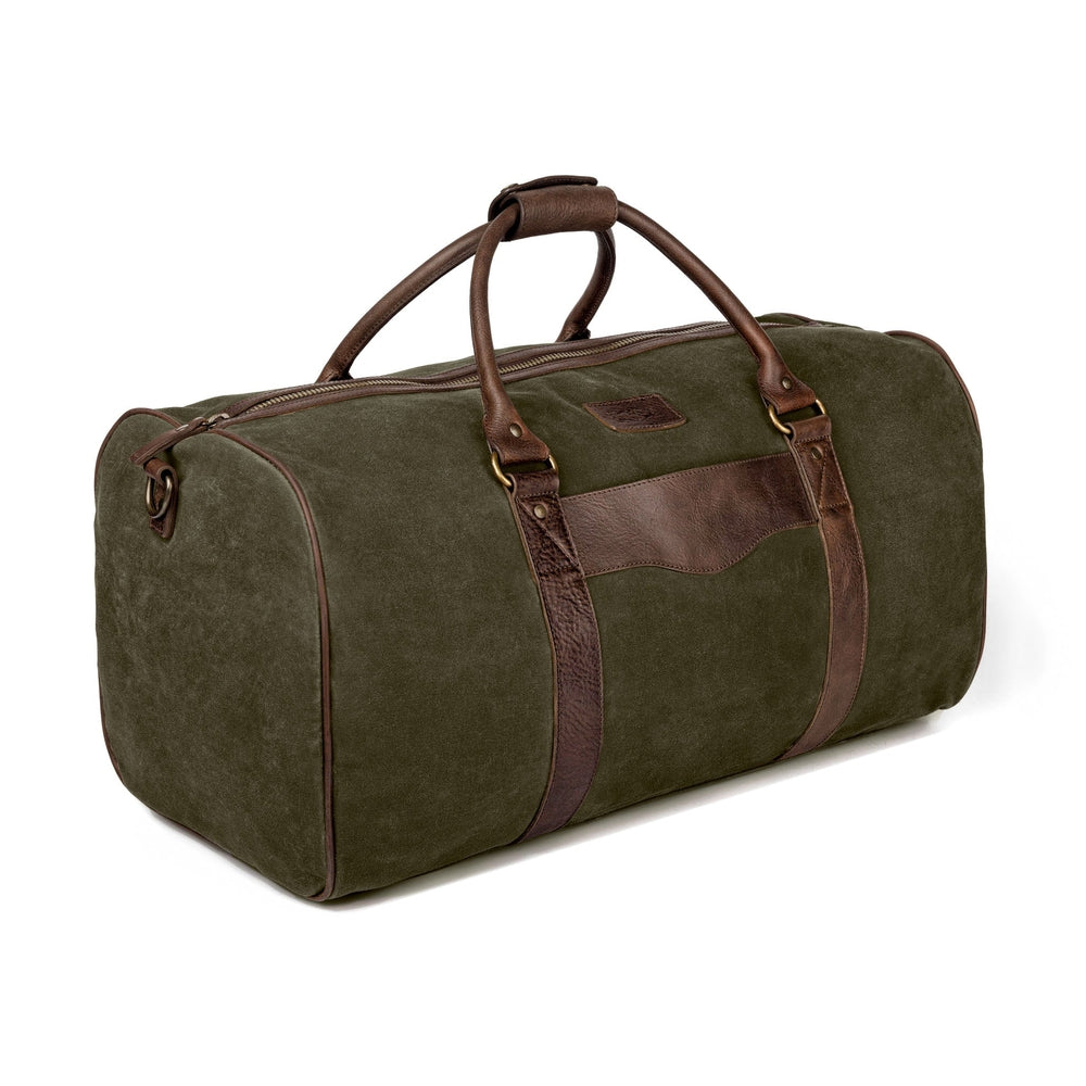 Campaign Waxed Canvas Large Field Duffle Bag-Bags > Duffle Bag > Waxed Canvas-Smoke-Forest-Mission Mercantile Leather Goods