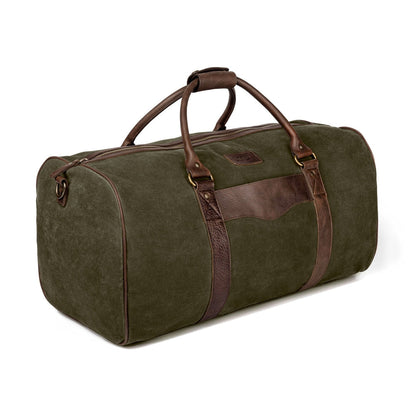 Campaign Waxed Canvas Large Field Duffle Bag-Bags > Duffle Bag > Waxed Canvas-Smoke-Forest-Mission Mercantile Leather Goods