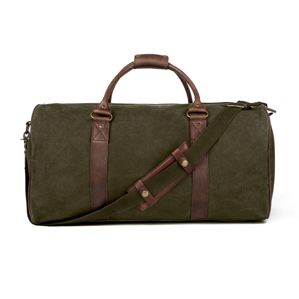 Campaign Waxed Canvas Large Field Duffle Bag-Bags > Duffle Bag > Waxed Canvas-Smoke-Forest-Mission Mercantile Leather Goods