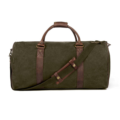 Campaign Waxed Canvas Large Field Duffle Bag-Bags > Duffle Bag > Waxed Canvas-Smoke-Forest-Mission Mercantile Leather Goods