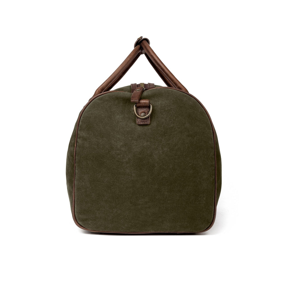 Campaign Waxed Canvas Large Field Duffle Bag-Bags > Duffle Bag > Waxed Canvas-Smoke-Forest-Mission Mercantile Leather Goods