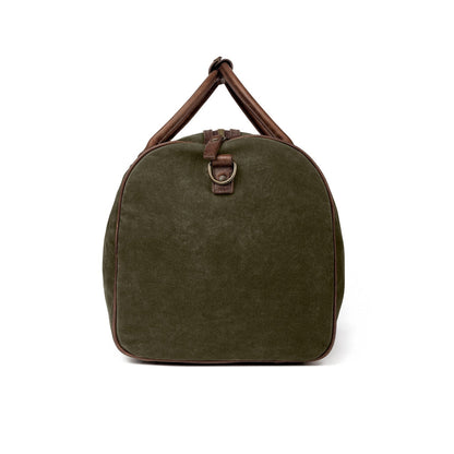 Campaign Waxed Canvas Large Field Duffle Bag-Bags > Duffle Bag > Waxed Canvas-Smoke-Forest-Mission Mercantile Leather Goods