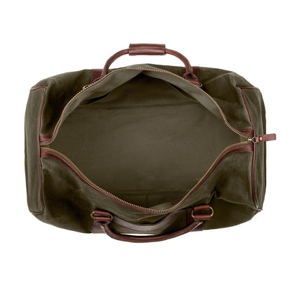 Campaign Waxed Canvas Large Field Duffle Bag-Bags > Duffle Bag > Waxed Canvas-Smoke-Forest-Mission Mercantile Leather Goods