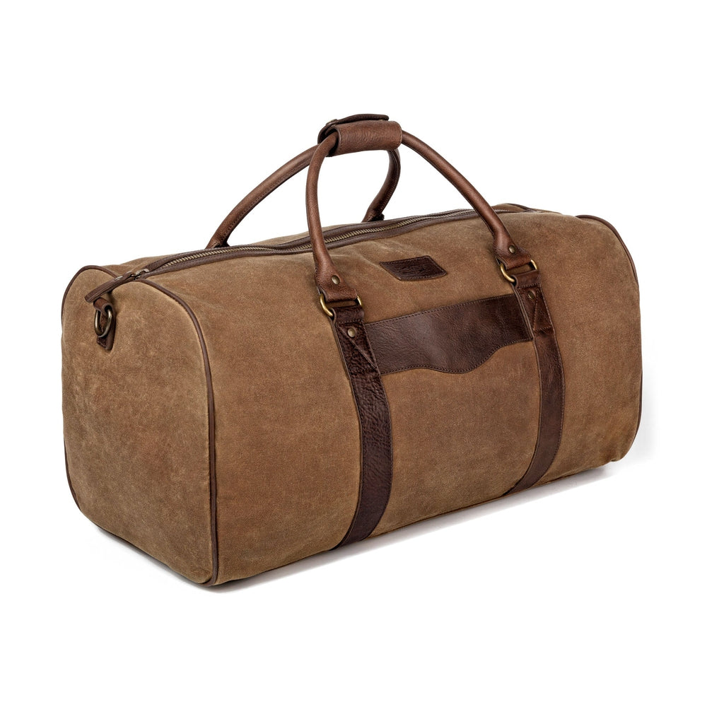 Campaign Waxed Canvas Large Field Duffle Bag-Bags > Duffle Bag > Waxed Canvas-Smoke-Brown-Mission Mercantile Leather Goods