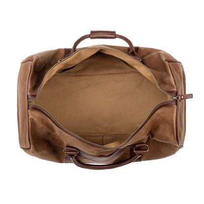 Campaign Waxed Canvas Large Field Duffle Bag-Bags > Duffle Bag > Waxed Canvas-Smoke-Brown-Mission Mercantile Leather Goods