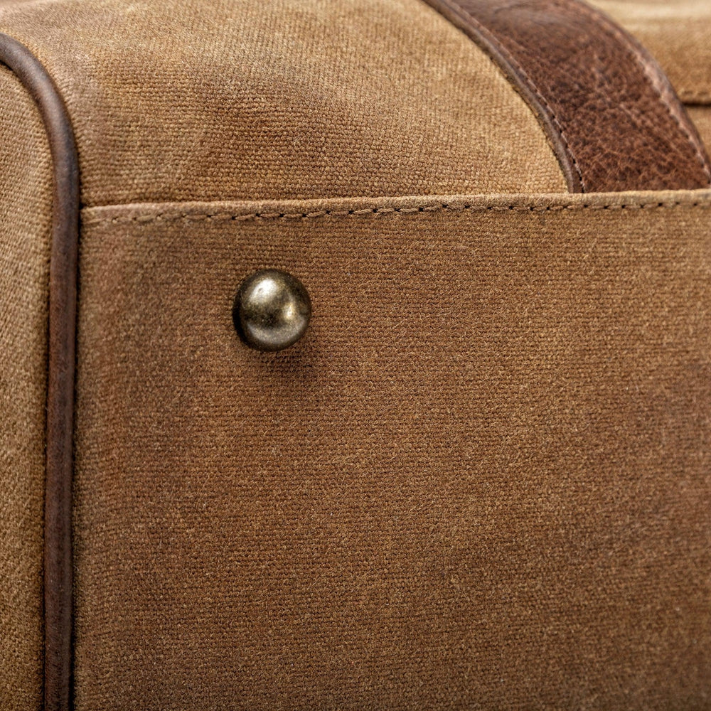 Campaign Waxed Canvas Large Field Duffle Bag-Bags > Duffle Bag > Waxed Canvas-Smoke-Brown-Mission Mercantile Leather Goods