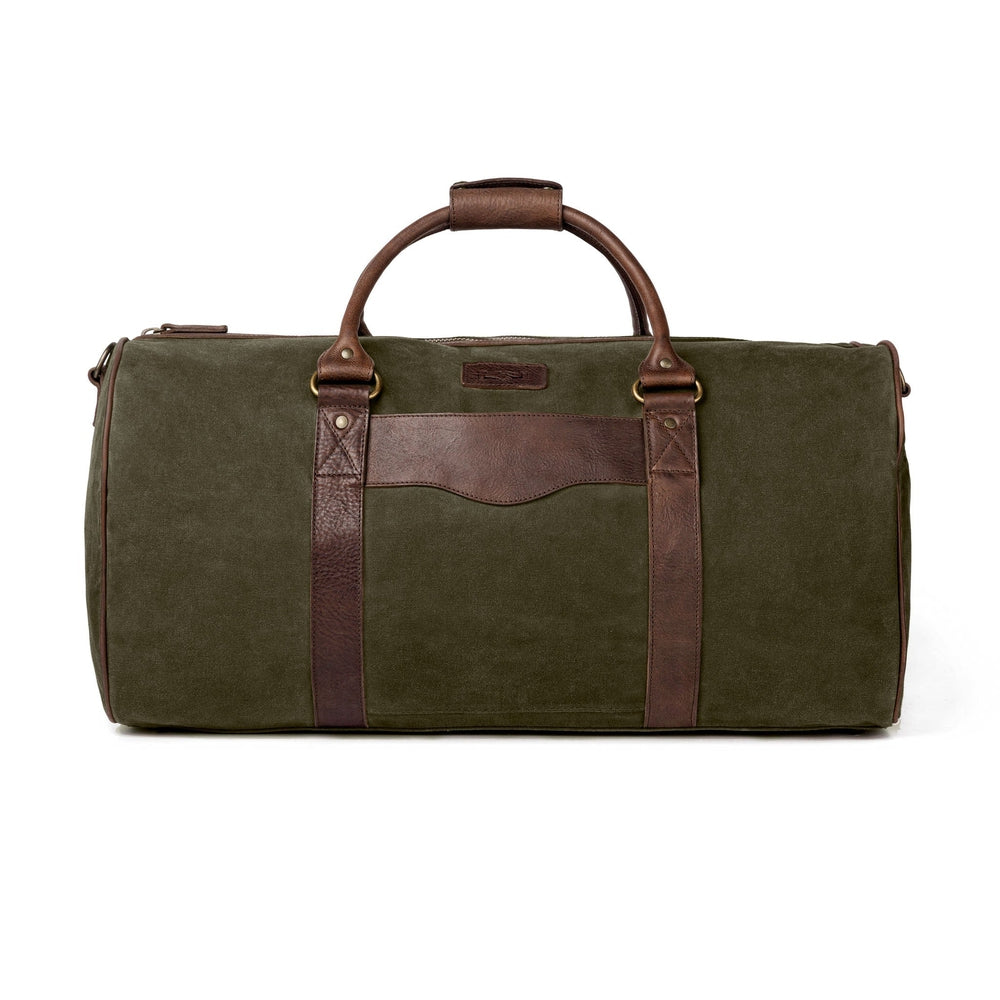Campaign Waxed Canvas Large Field Duffle Bag-Bags > Duffle Bag > Waxed Canvas-Smoke-Forest-Mission Mercantile Leather Goods