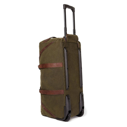 Campaign Waxed Canvas Large Roller Duffle Bag-Bags > Duffle Bag > Waxed Canvas-Smoke-Forest-Mission Mercantile Leather Goods