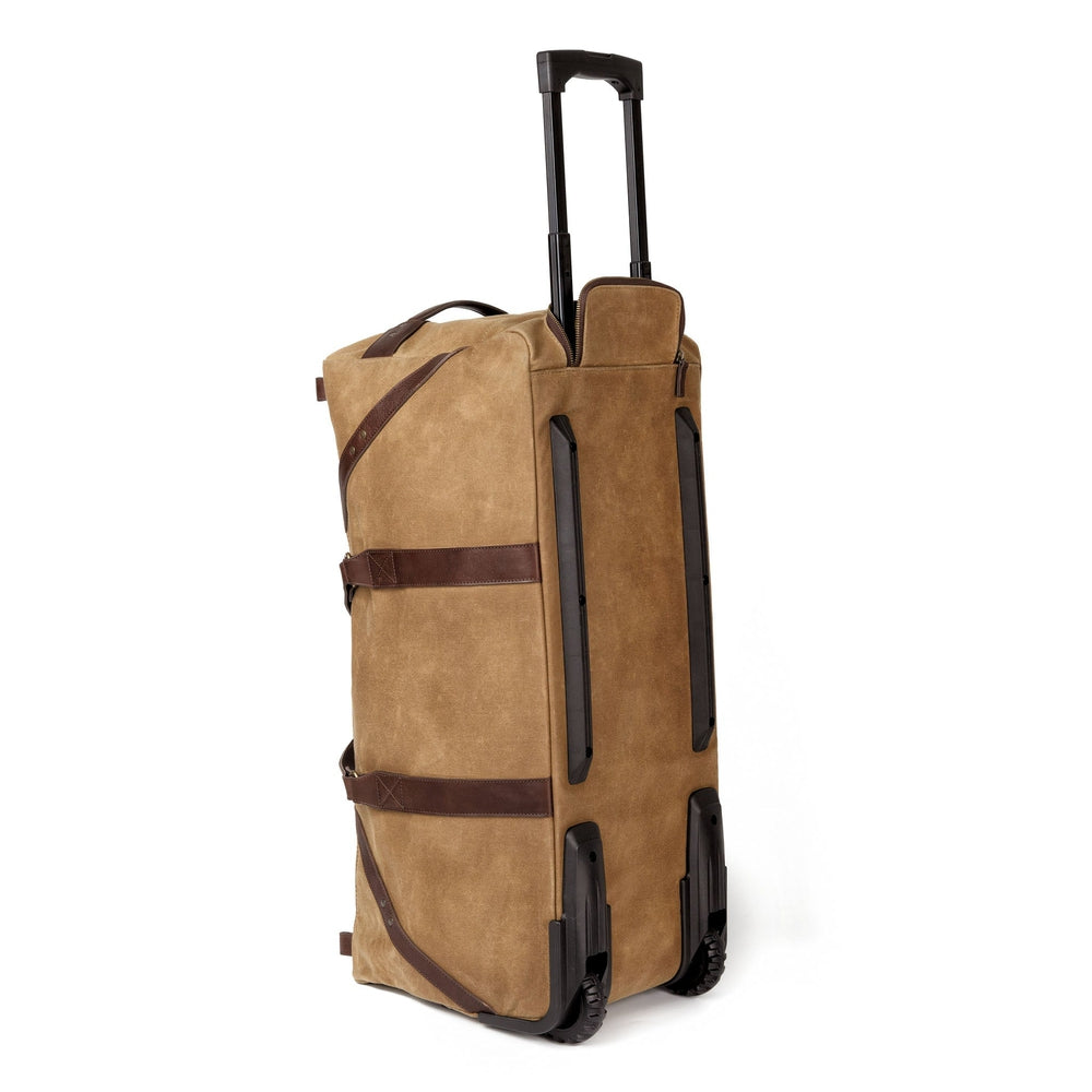 Campaign Waxed Canvas Large Roller Duffle Bag-Bags > Duffle Bag > Waxed Canvas-Smoke-Brown-Mission Mercantile Leather Goods