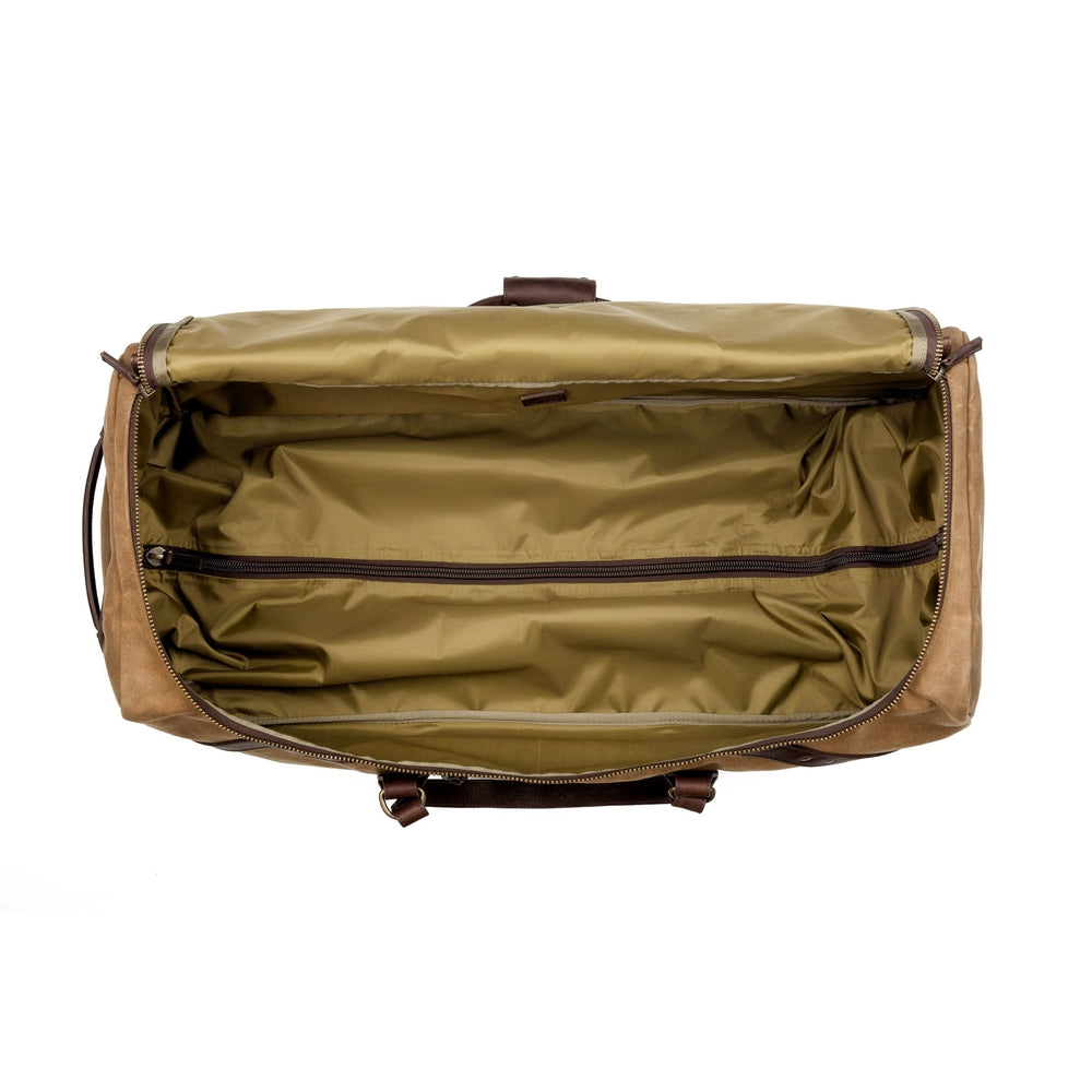 Campaign Waxed Canvas Large Roller Duffle Bag-Bags > Duffle Bag > Waxed Canvas-Smoke-Brown-Mission Mercantile Leather Goods