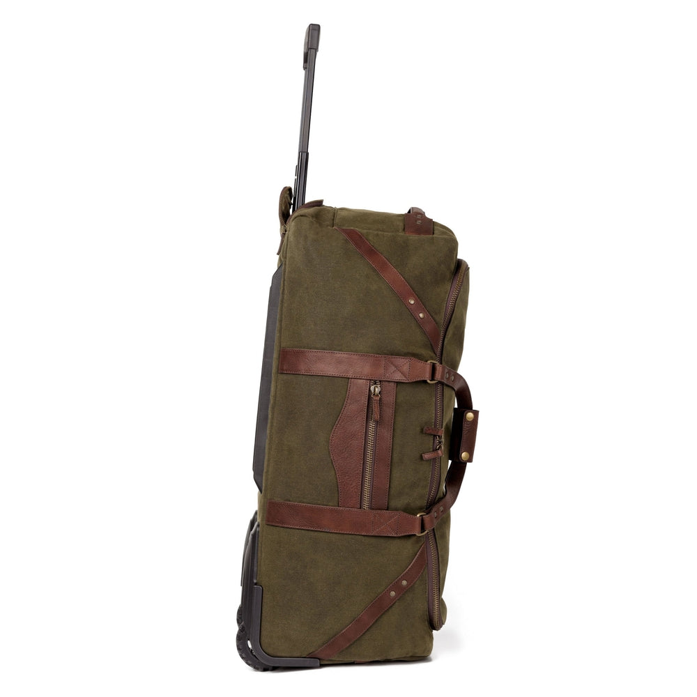 Campaign Waxed Canvas Large Roller Duffle Bag-Bags > Duffle Bag > Waxed Canvas-Smoke-Forest-Mission Mercantile Leather Goods