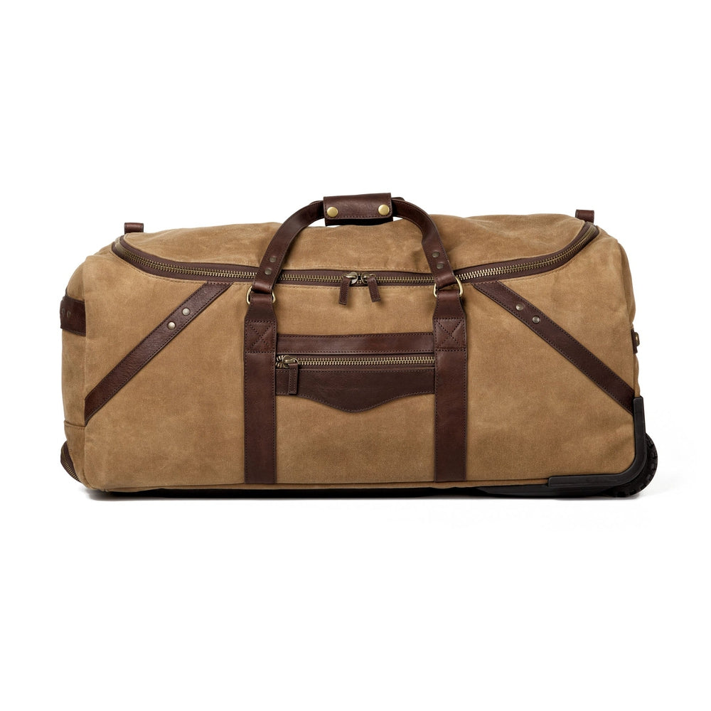 Campaign Waxed Canvas Large Roller Duffle Bag-Bags > Duffle Bag > Waxed Canvas-Smoke-Brown-Mission Mercantile Leather Goods