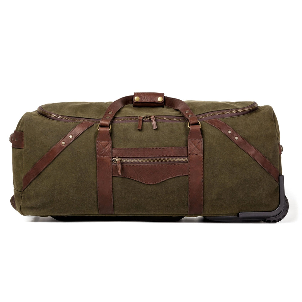 Campaign Waxed Canvas Large Roller Duffle Bag-Bags > Duffle Bag > Waxed Canvas-Smoke-Forest-Mission Mercantile Leather Goods