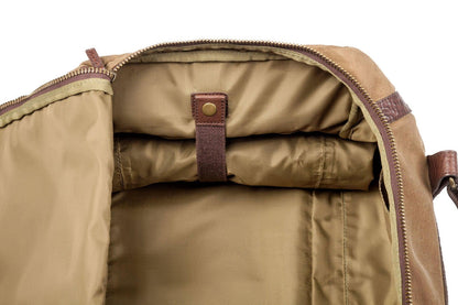 Campaign Waxed Canvas Medium Duffle Bag-Bags > Duffle Bag > Waxed Canvas-Smoke-Brown-Mission Mercantile Leather Goods