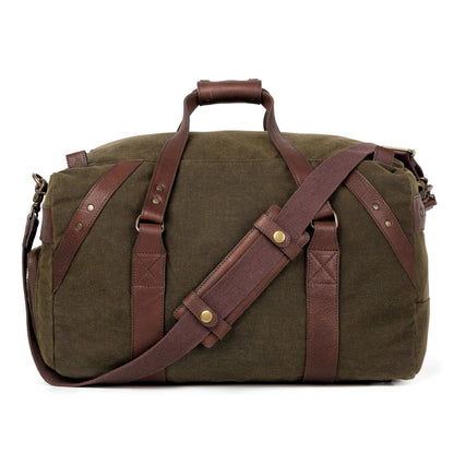 Campaign Waxed Canvas Medium Duffle Bag-Bags > Duffle Bag > Waxed Canvas-Smoke-Forest-Mission Mercantile Leather Goods
