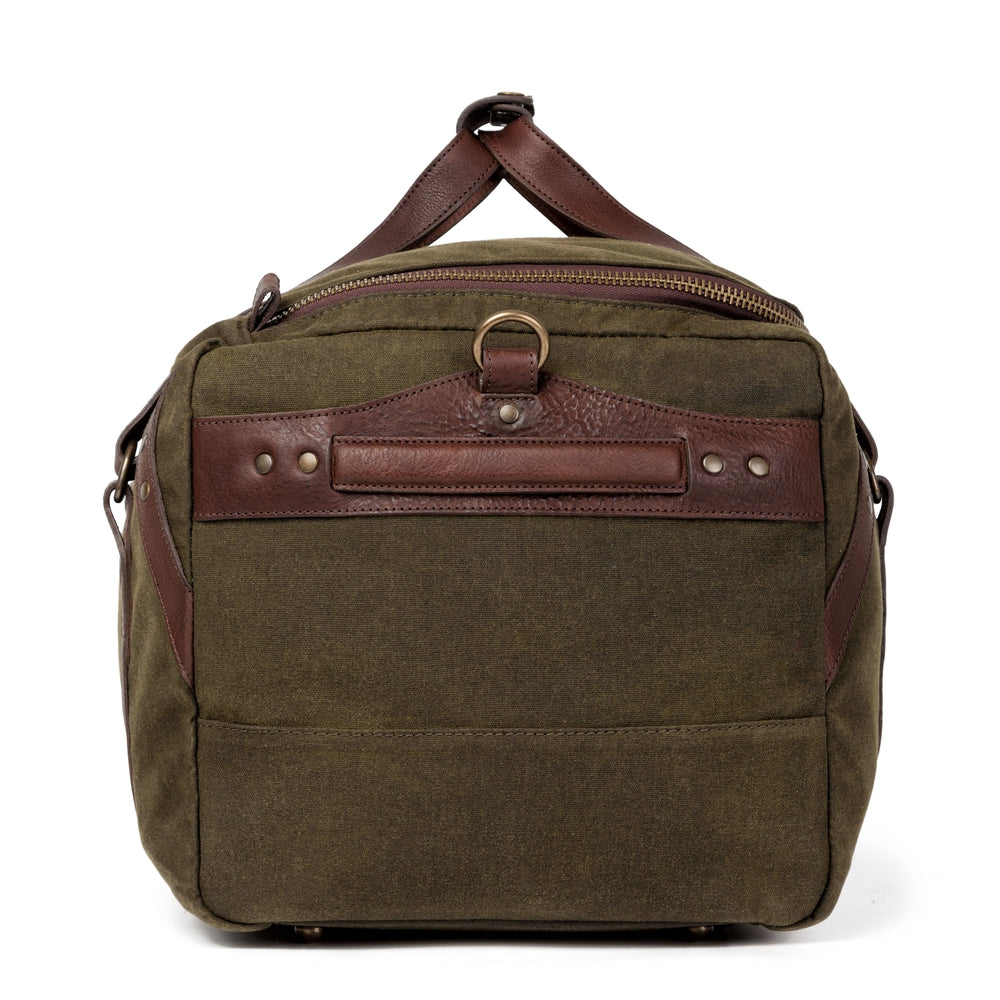 Campaign Waxed Canvas Medium Duffle Bag-Bags > Duffle Bag > Waxed Canvas-Smoke-Forest-Mission Mercantile Leather Goods
