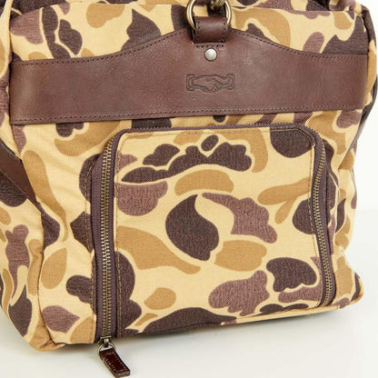 Campaign Waxed Canvas Medium Duffle Bag-Bags > Duffle Bag > Waxed Canvas-Smoke-Vintage Camo-Mission Mercantile Leather Goods