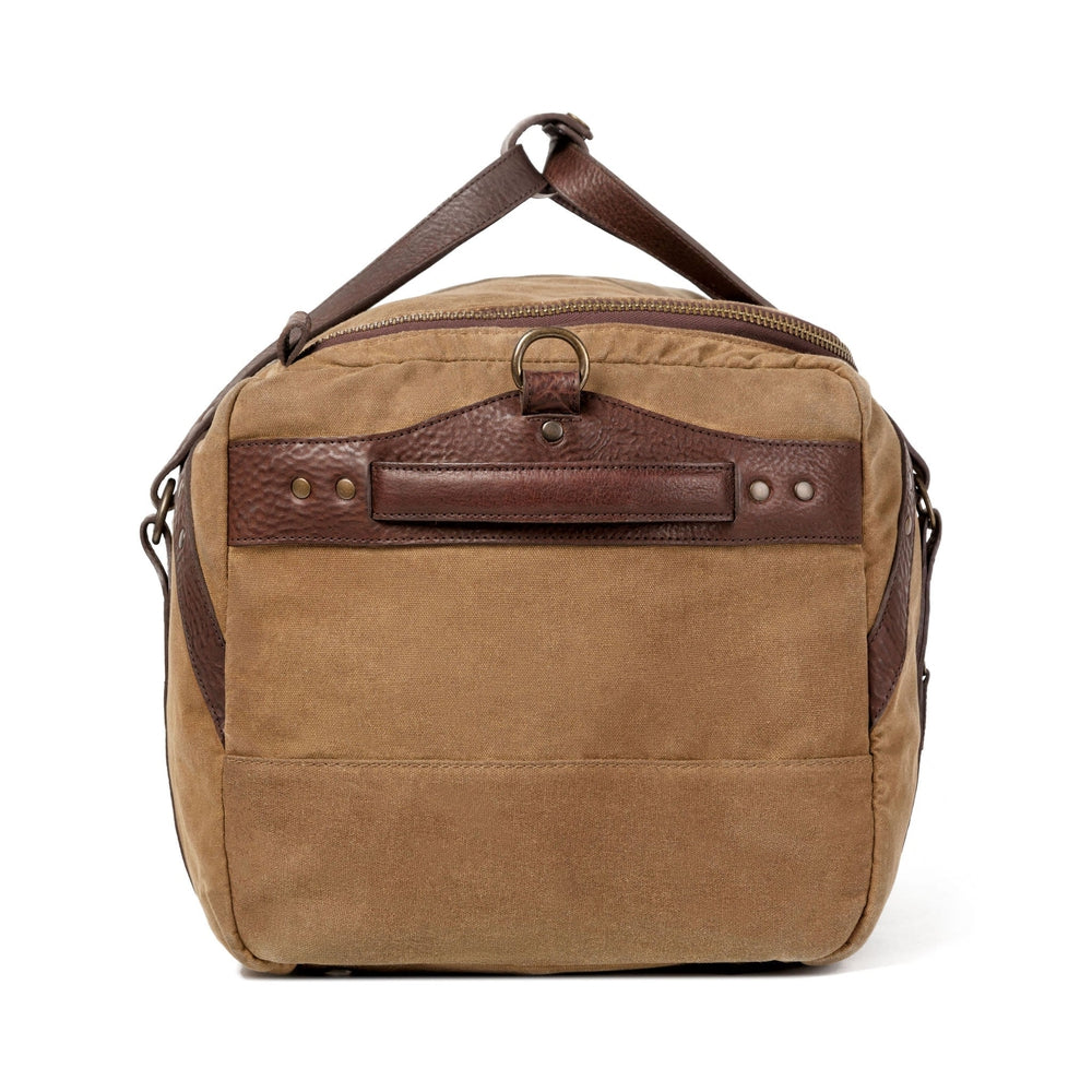 Campaign Waxed Canvas Medium Duffle Bag-Bags > Duffle Bag > Waxed Canvas-Smoke-Brown-Mission Mercantile Leather Goods