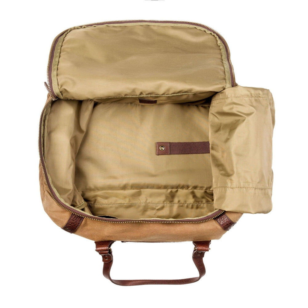 Campaign Waxed Canvas Medium Duffle Bag-Bags > Duffle Bag > Waxed Canvas-Smoke-Brown-Mission Mercantile Leather Goods