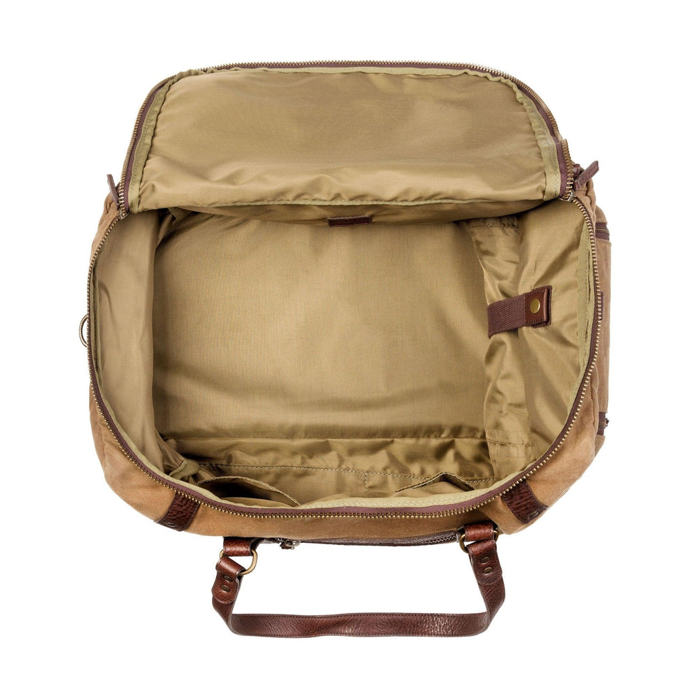 Campaign Waxed Canvas Medium Duffle Bag-Bags > Duffle Bag > Waxed Canvas-Smoke-Brown-Mission Mercantile Leather Goods