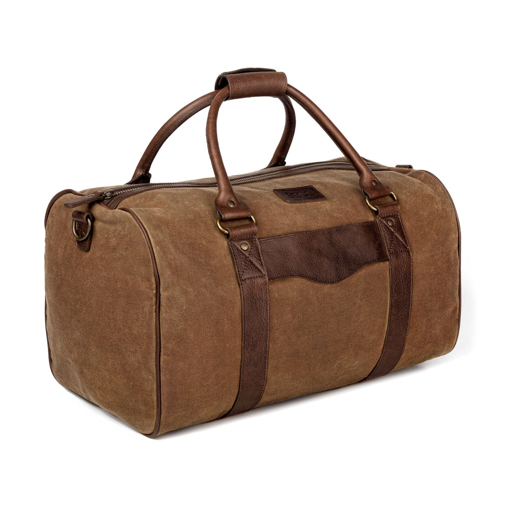 Campaign Waxed Canvas Medium Field Duffle Bag-Bags > Duffle Bag > Waxed Canvas-Smoke-Brown-Mission Mercantile Leather Goods