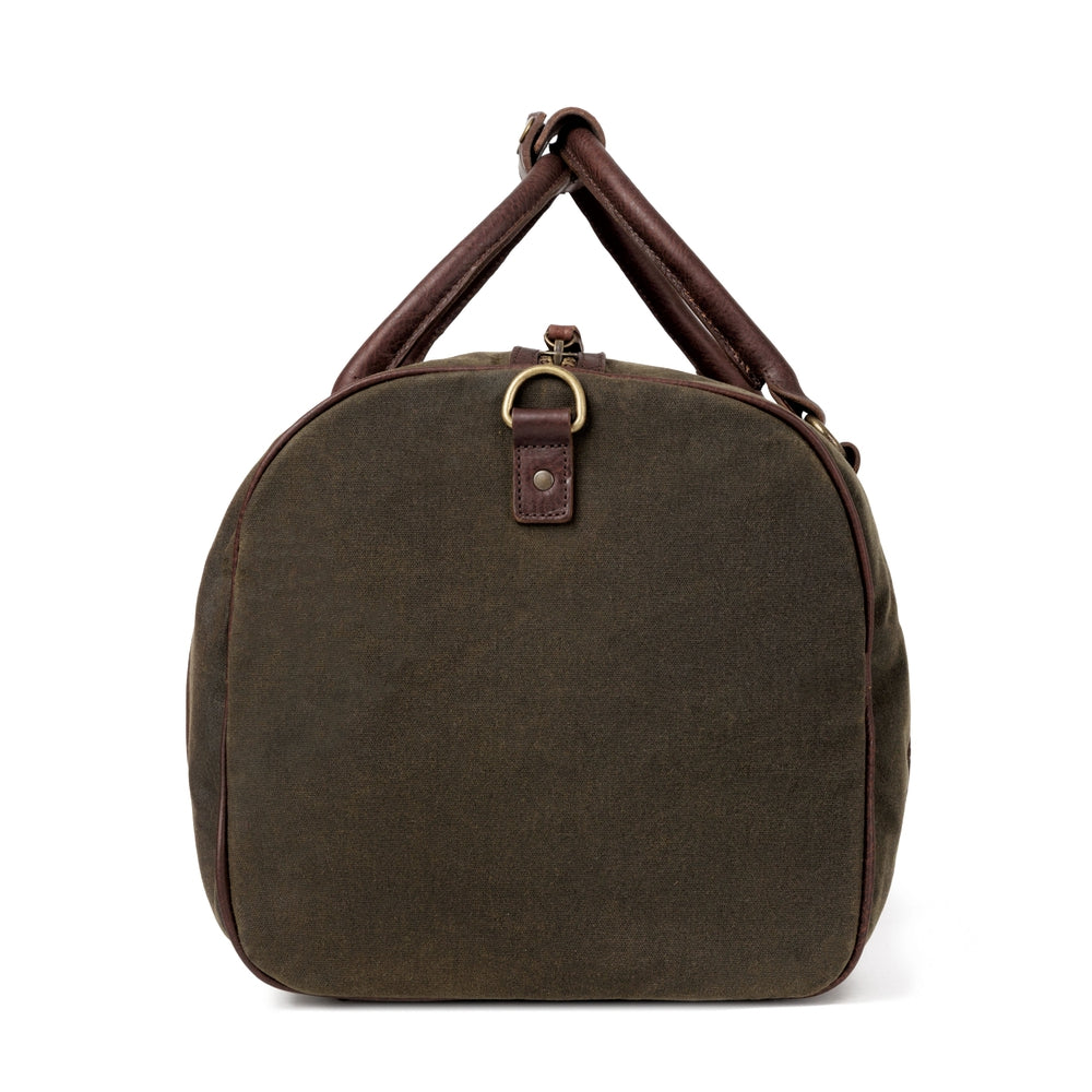 Campaign Waxed Canvas Medium Field Duffle Bag-Bags > Duffle Bag > Waxed Canvas-Smoke-Forest-Mission Mercantile Leather Goods