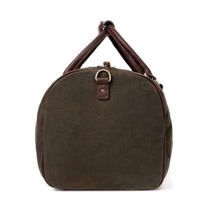 Campaign Waxed Canvas Medium Field Duffle Bag-Bags > Duffle Bag > Waxed Canvas-Smoke-Forest-Mission Mercantile Leather Goods